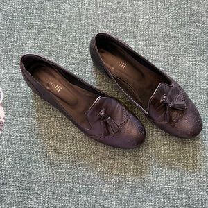 Minelli Black Tassel Loafers